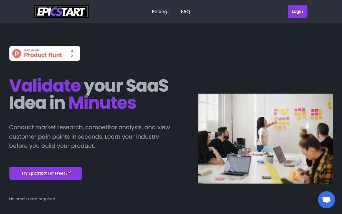 EpicStart: Validate Your SaaS Idea Swiftly with AI-Powered Tools