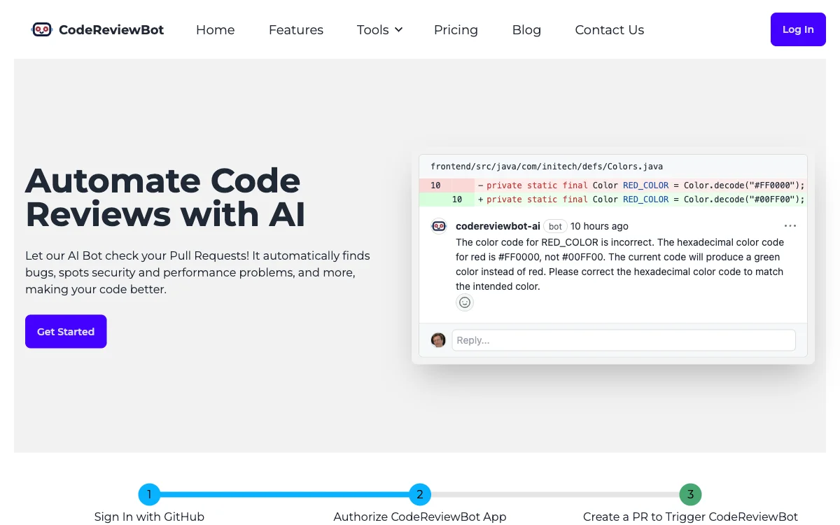 Enhance Code Quality with AI Code Review Bot - CodeReviewBot