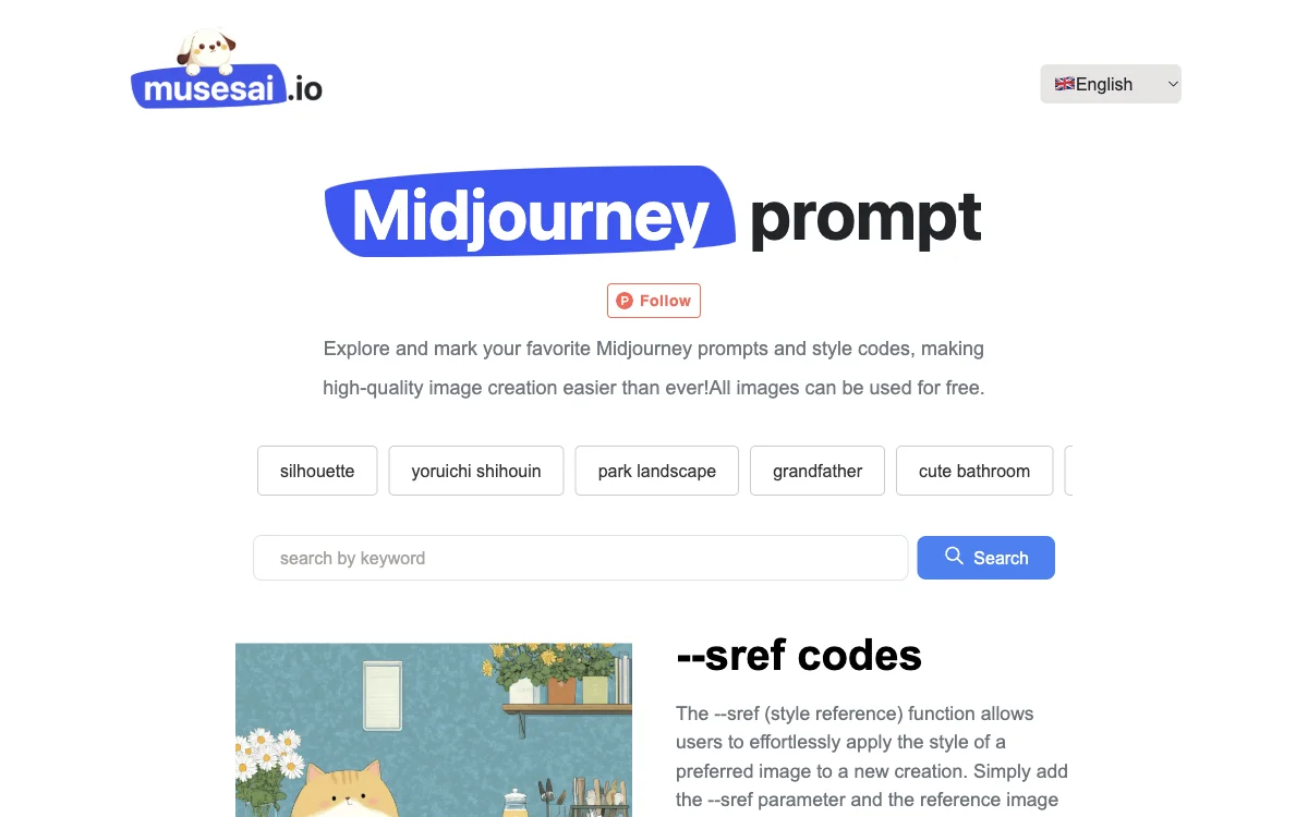 MusesAI.io: Nâng cao sự sáng tạo trong tạo hình ảnh AI với các prompt và mã kiểu Midjourney