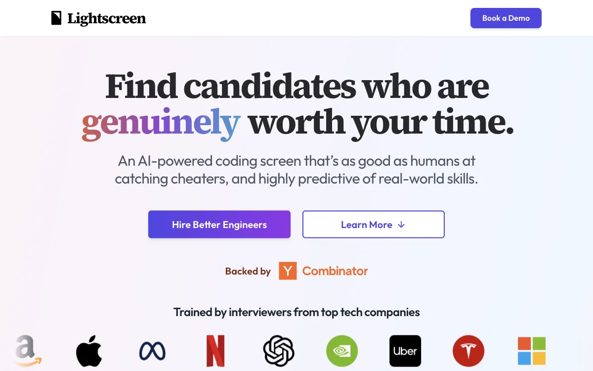 Lightscreen: AI-powered Interviews for Hiring Better Engineers