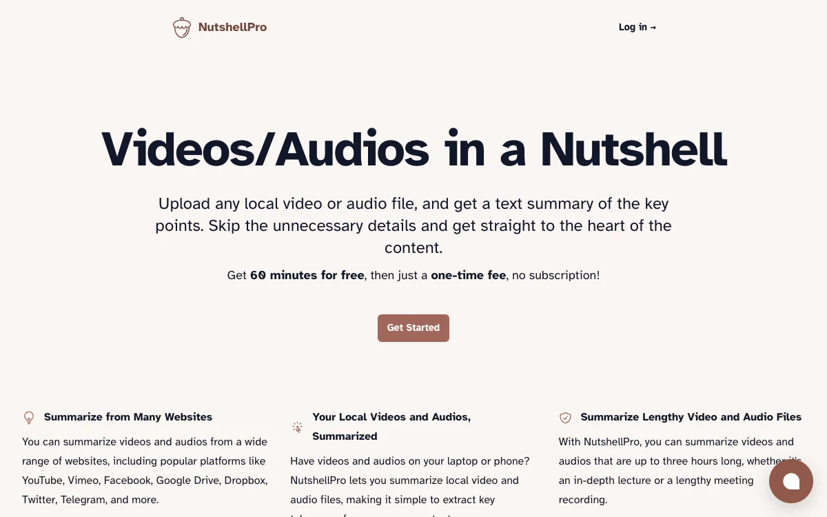 NutshellPro: Effortlessly Summarize Videos and Audios with AI