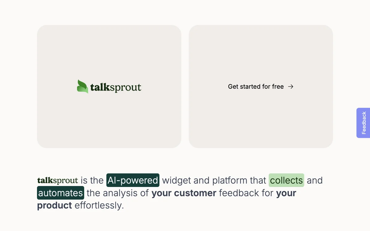 Talksprout: AI-Powered Feedback Collection and Analysis for All