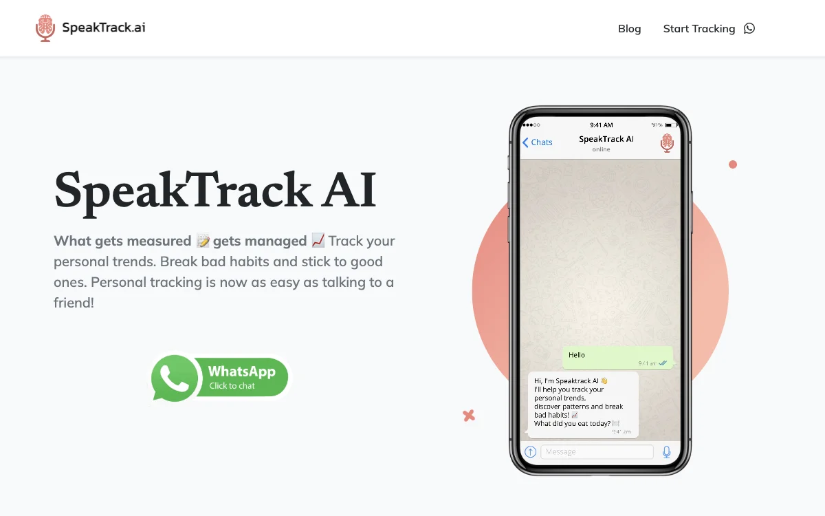 SpeakTrack.ai: Track Your Life and Empower Self-Betterment with Voice Messages