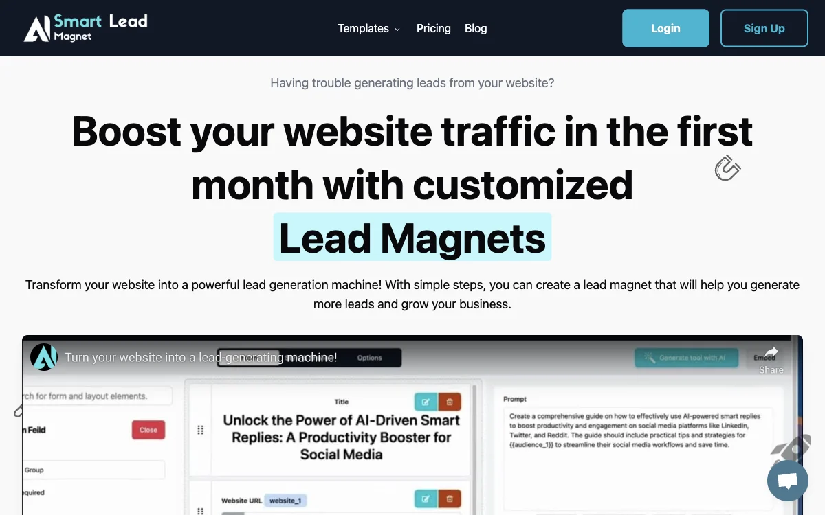 SmartLeadMagnet: Boost Website Traffic with AI Lead Magnets