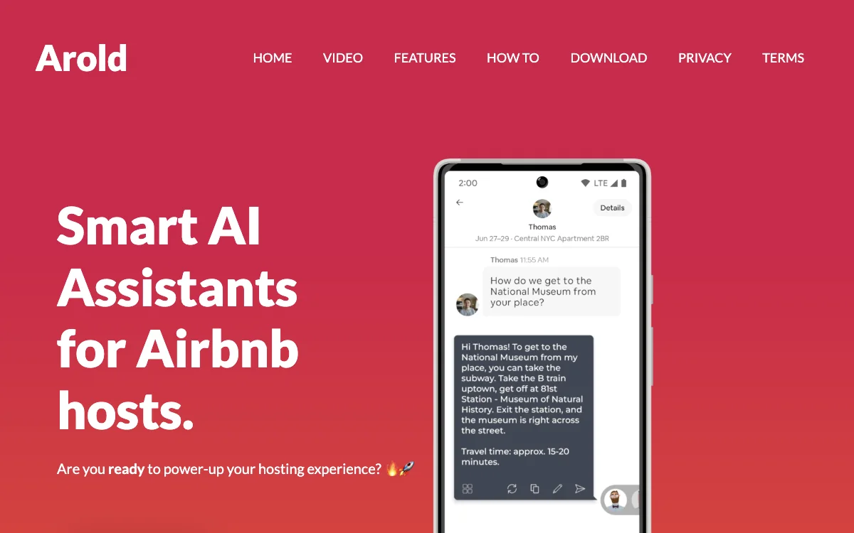 Arold: Revolutionizing Airbnb Hosting with AI