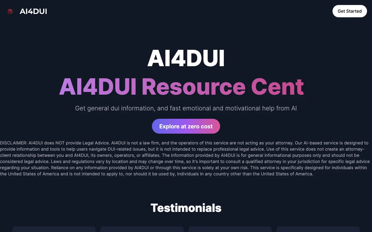 AI4DUI: Your DUI Information and Emotional Support Hub