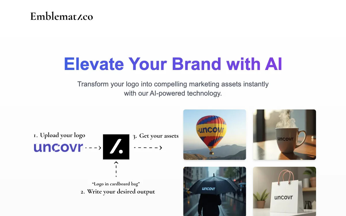 Emblematico: Transforming Logos into Compelling Marketing Assets with AI