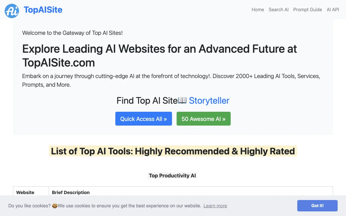 TopAISite: Explore Leading AI Websites for an Advanced Future