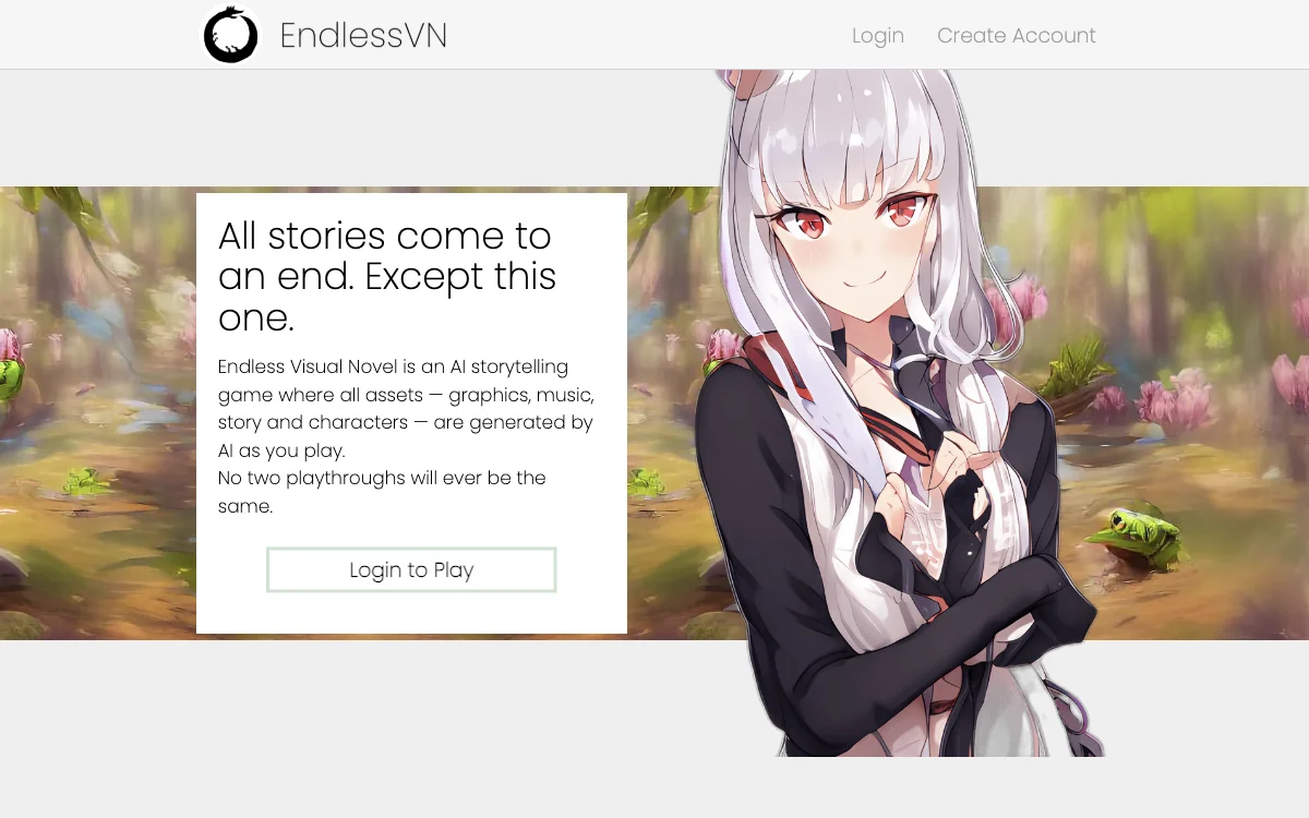 Endless Visual Novel: Kinh nghiệm kể chuyện AI độc đáo và thú vị