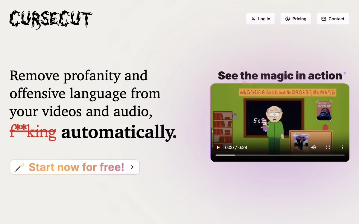 CurseCut: Effortless AI Profanity Removal for Audio and Video