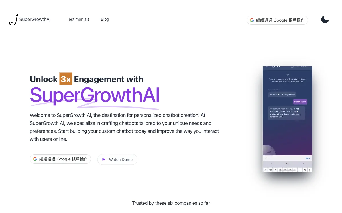 SuperGrowthAI - Empowering Businesses with Custom Chatbots