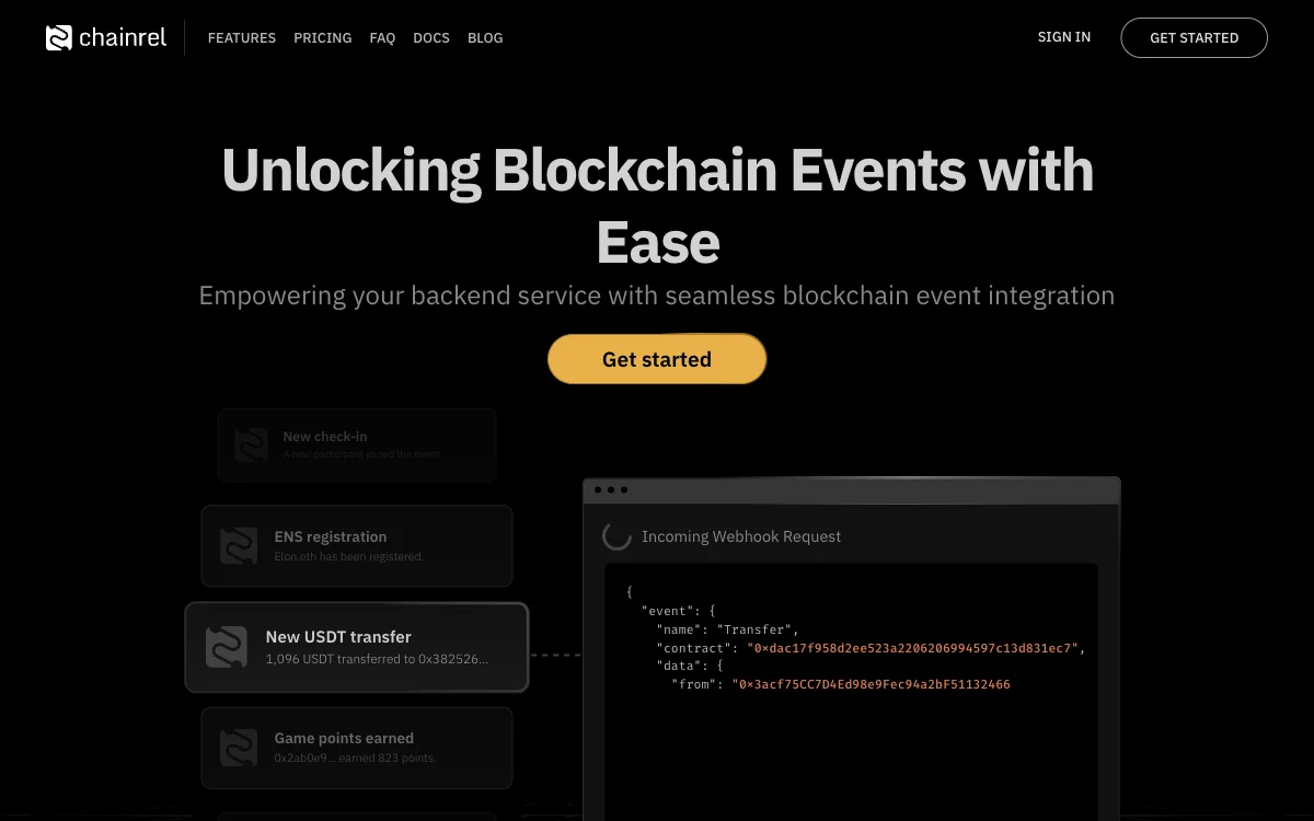 Chainrel: Simplifying Blockchain Event Integration