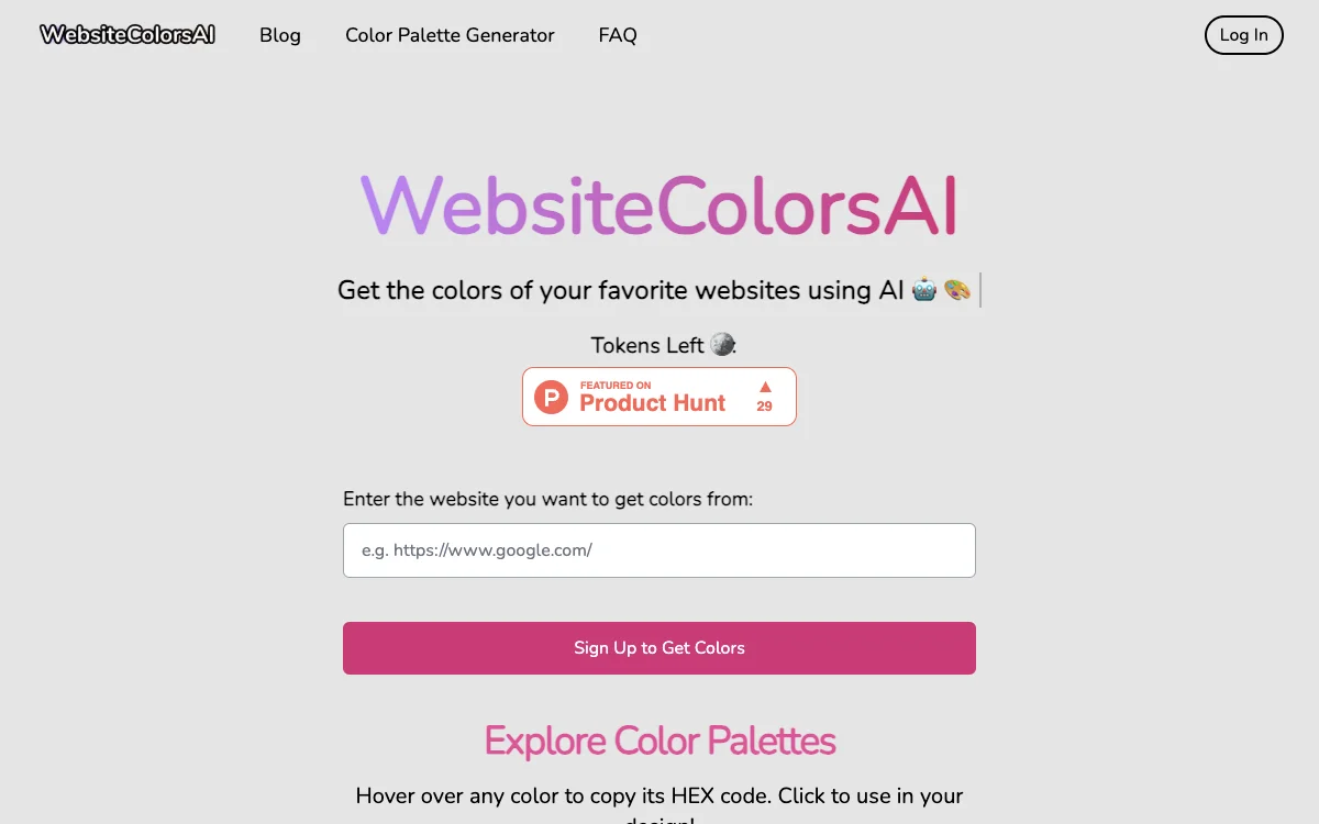 WebsiteColorsAI: Unlock the Colors of Your Favorite Websites