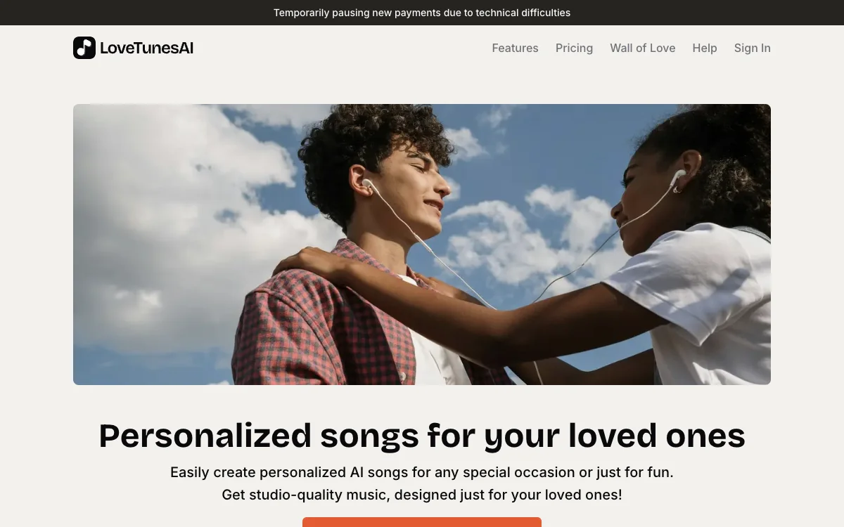 LoveTunesAI: Create Personalized Songs for Loved Ones with AI