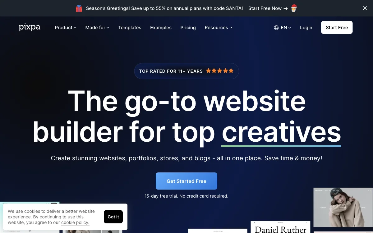 Build Stunning Websites with Pixpa - AI Website Builder