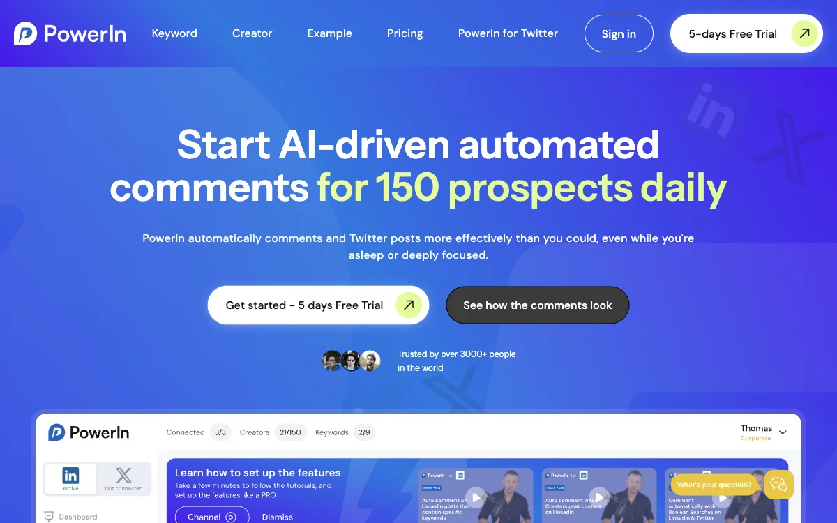 PowerIn: AI-Powered Automated Comments for LinkedIn and Twitter Success