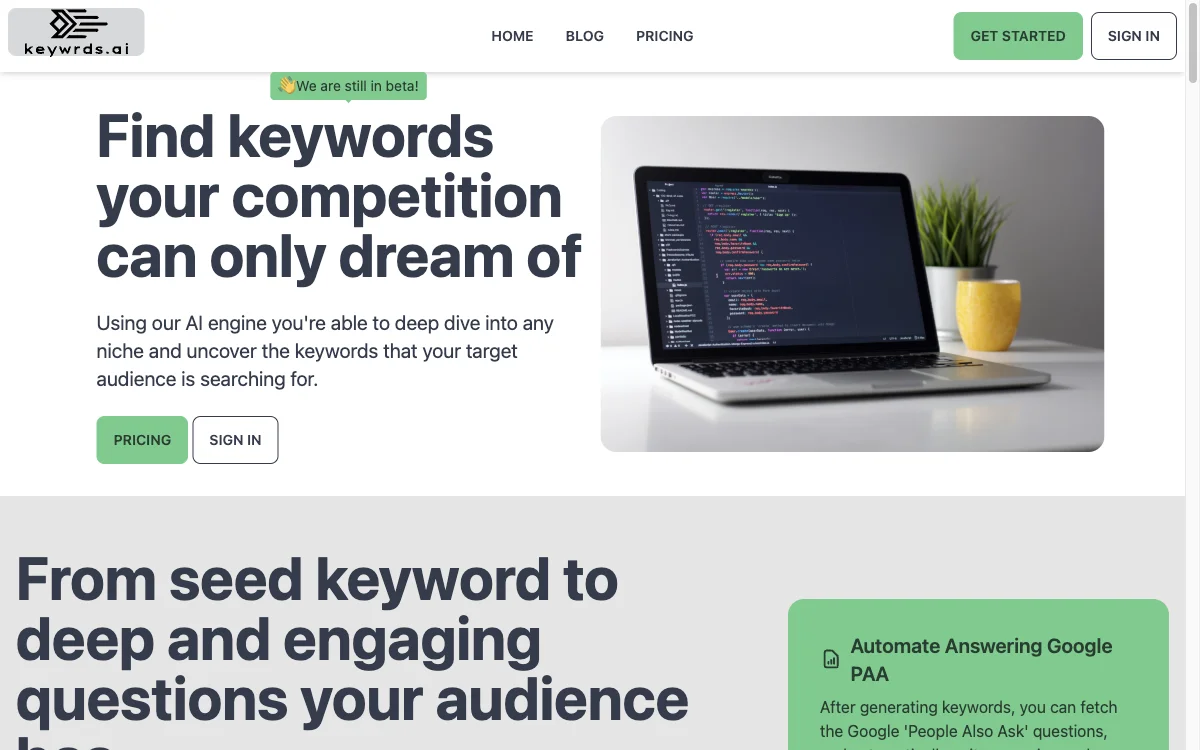 Keywrds.ai: Unlock Hidden Keywords and Generate Engaging Content with AI