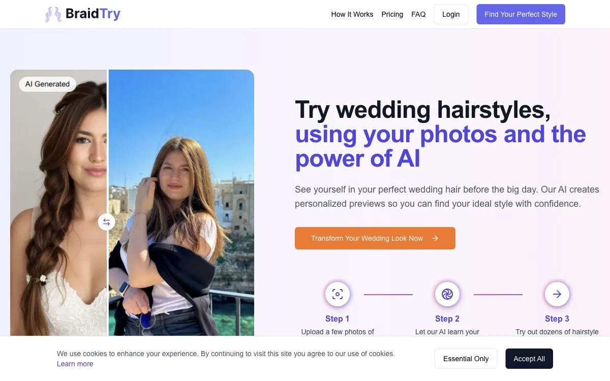 BraidTry: AI-Powered Wedding Hairstyle Trials for Brides