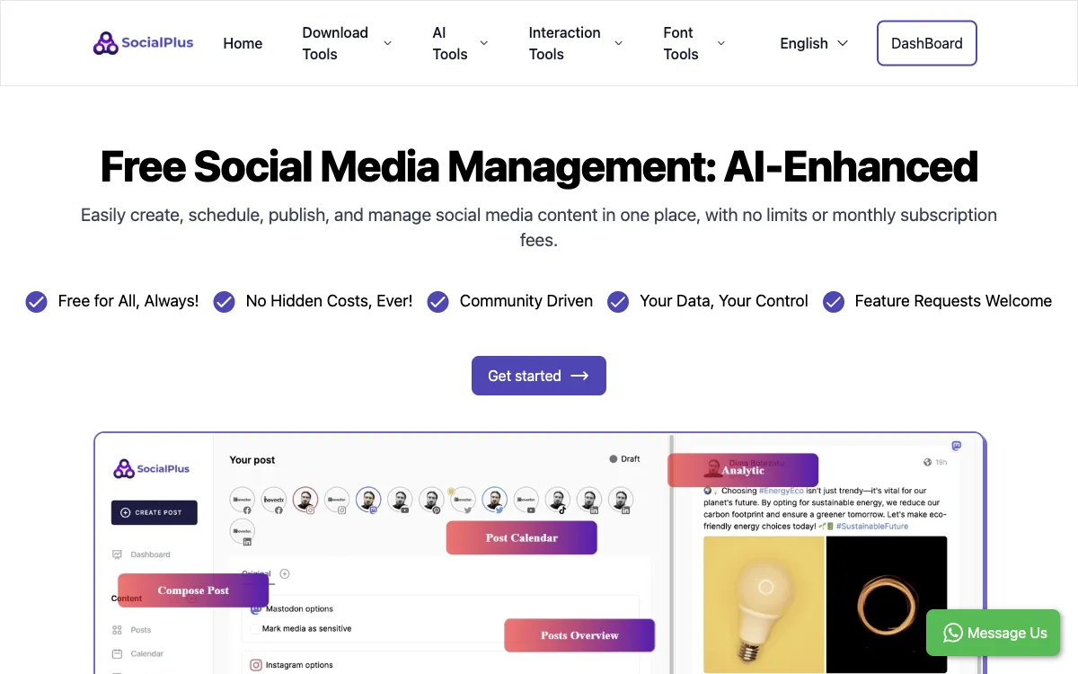 SocialPlus AI: The Ultimate Free Social Media Management Tool