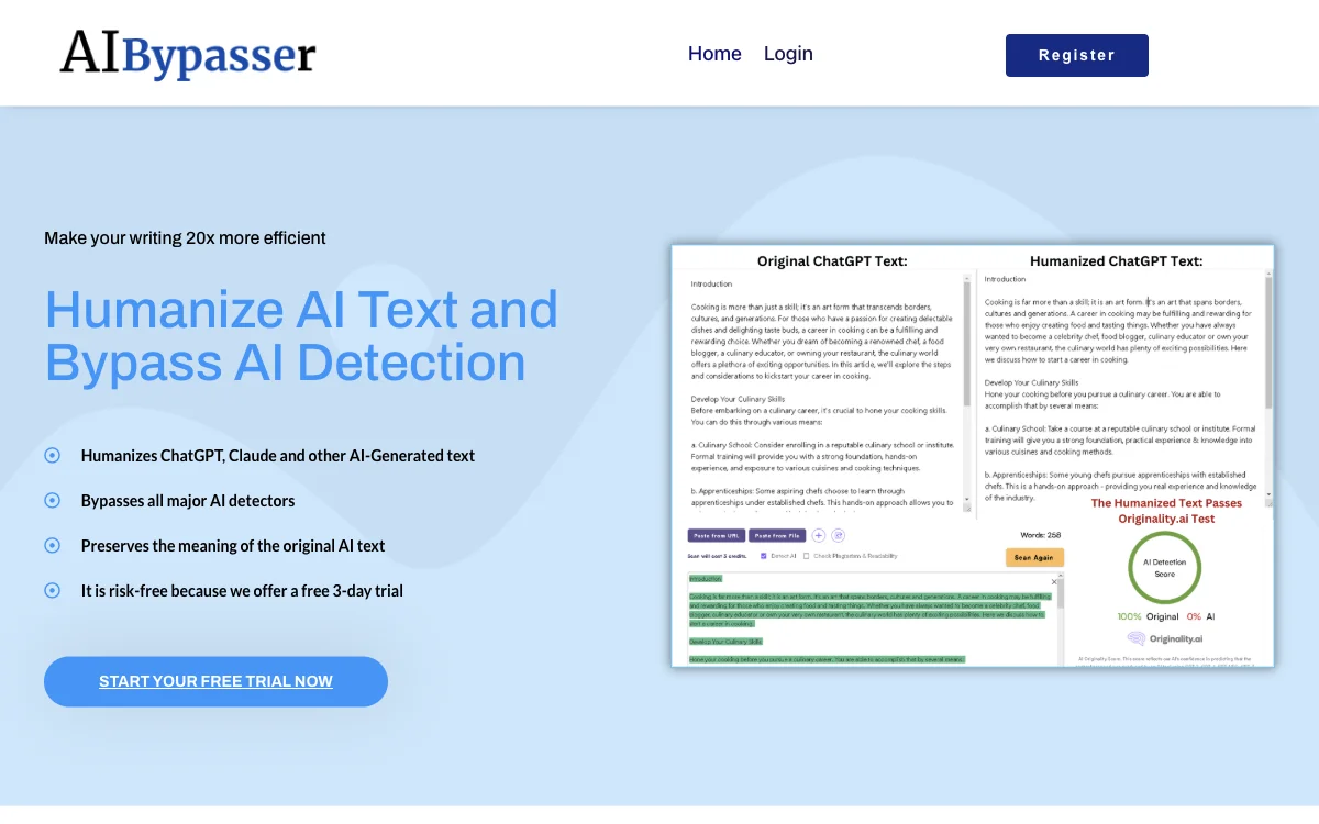 AIBypasser: Humanize AI Text & Bypass Detection