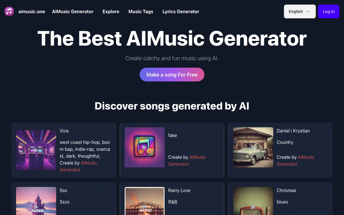 AIMusic Generator: Create Catchy Music with AI on aimusic.one