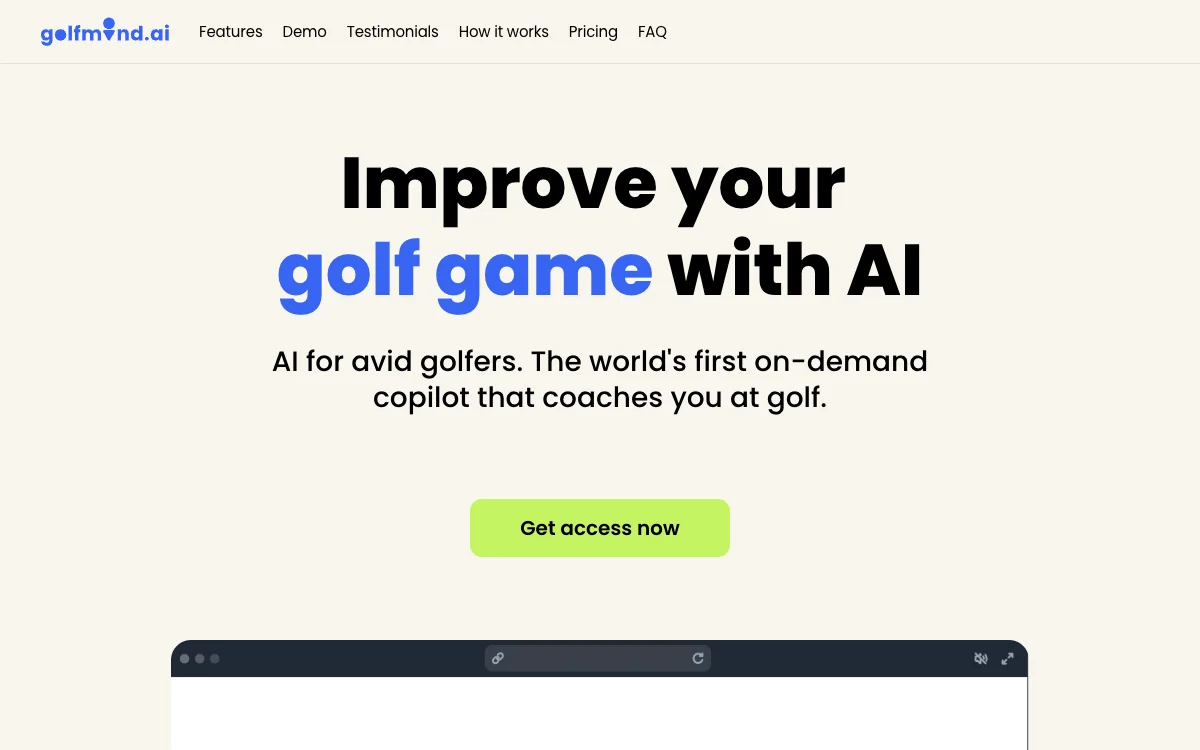 Golfmind: AI-Powered Golf Coaching for Avid Players