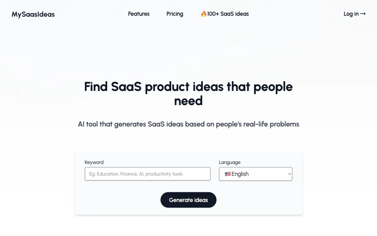 AI-Powered SaaS Idea Generator - MySaaSIdeas