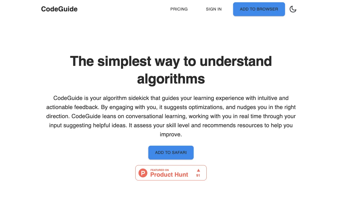 CodeGuide: Your AI-Powered Algorithm Learning Companion for Intuitive Feedback and Improvement