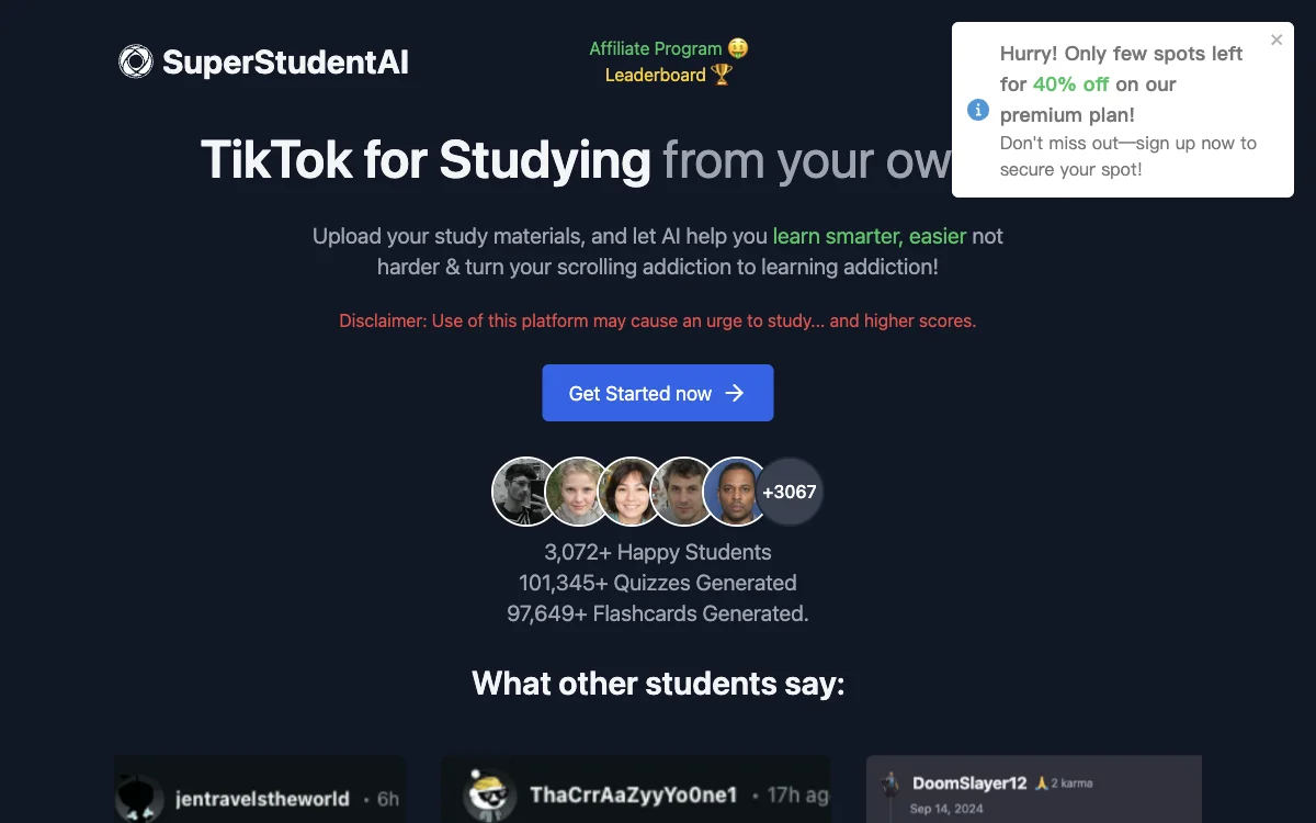 SuperStudentAI - الطريقة الذكية للتعلم على TikTok