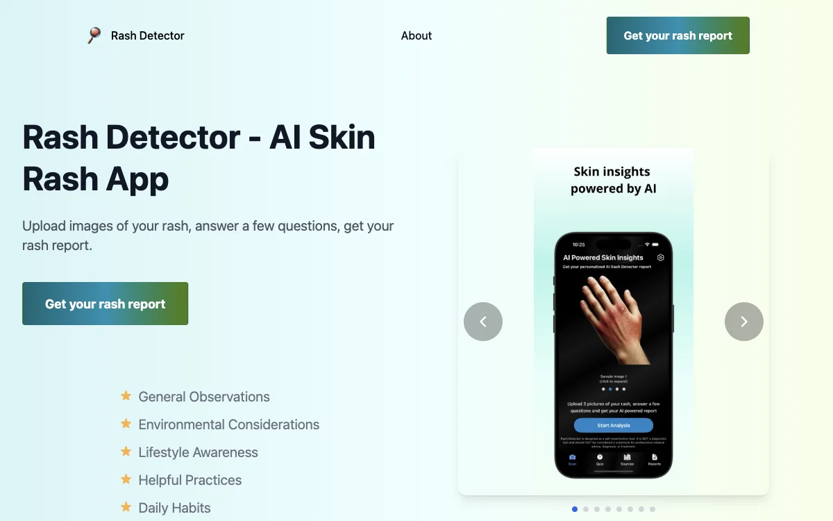 Rash Detector - AI Skin Rash App: Hiểu rõ tình trạng da của bạn