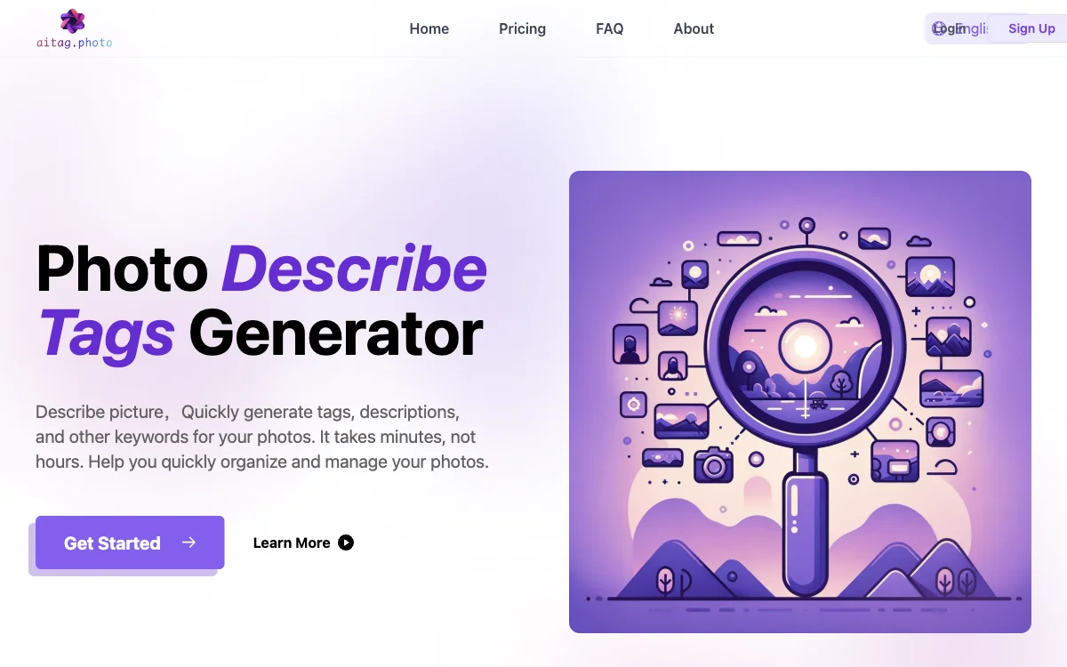 AI Describe Your Photos with AITag.Photo - Efficient Tagging & Description Generator