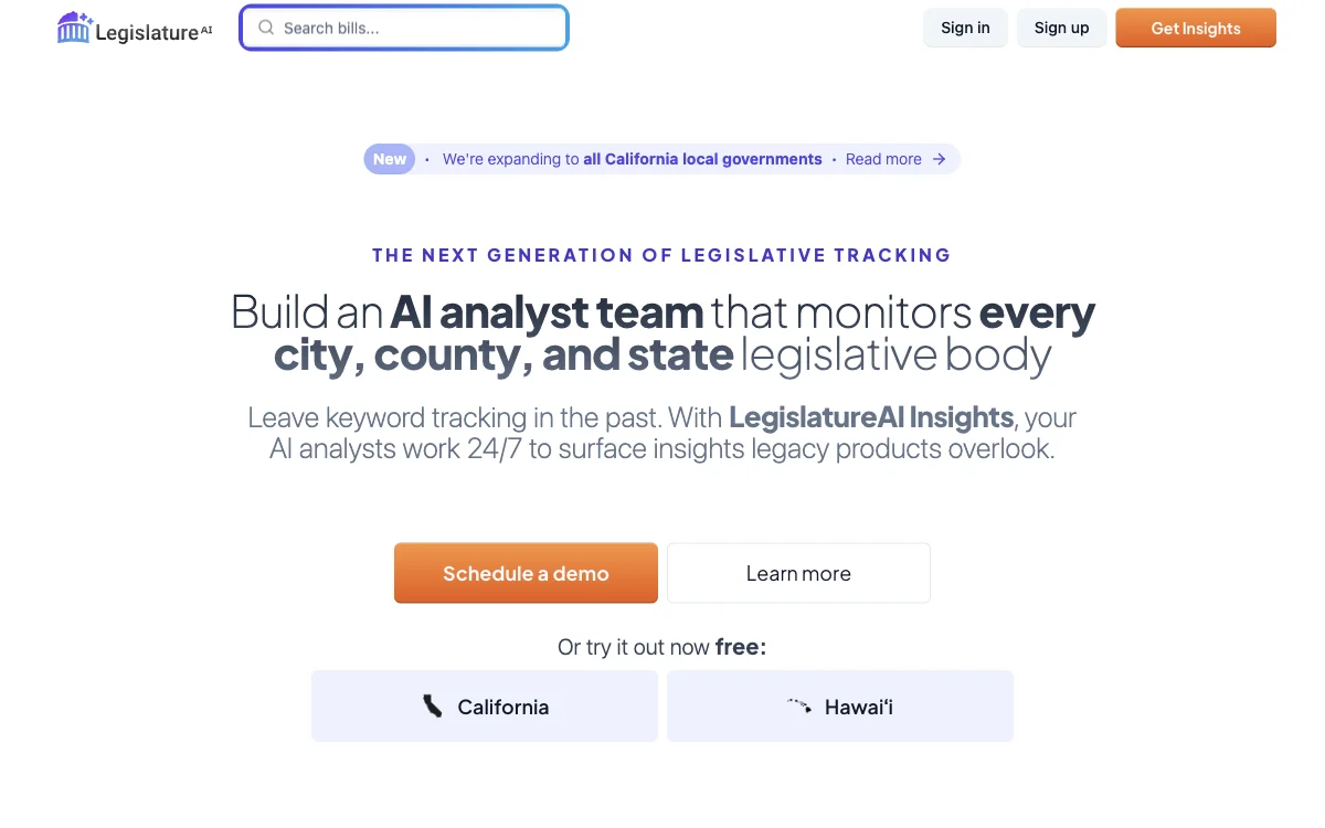 LegislatureAI: Revolutionizing Legislative Tracking