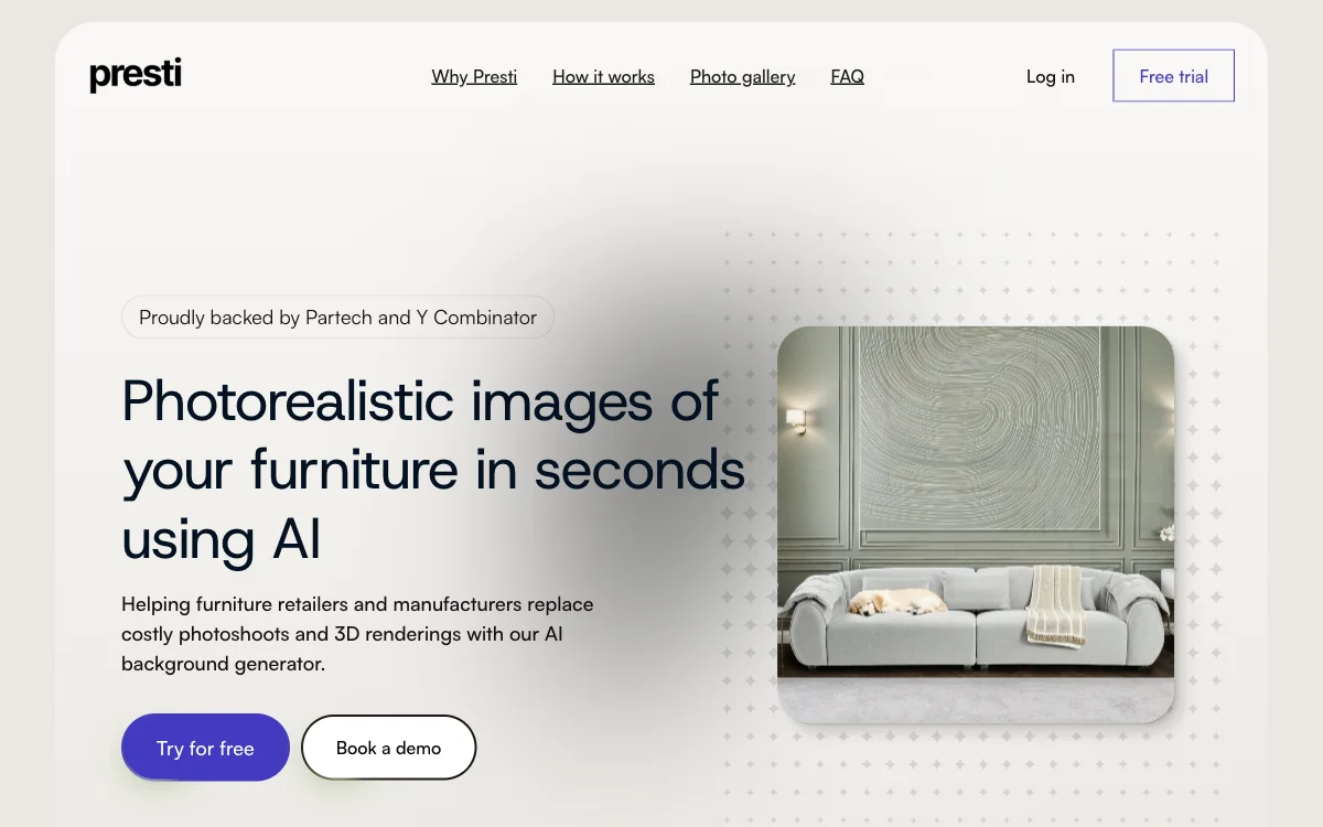 Revolutionize Furniture Imagery with Presti AI