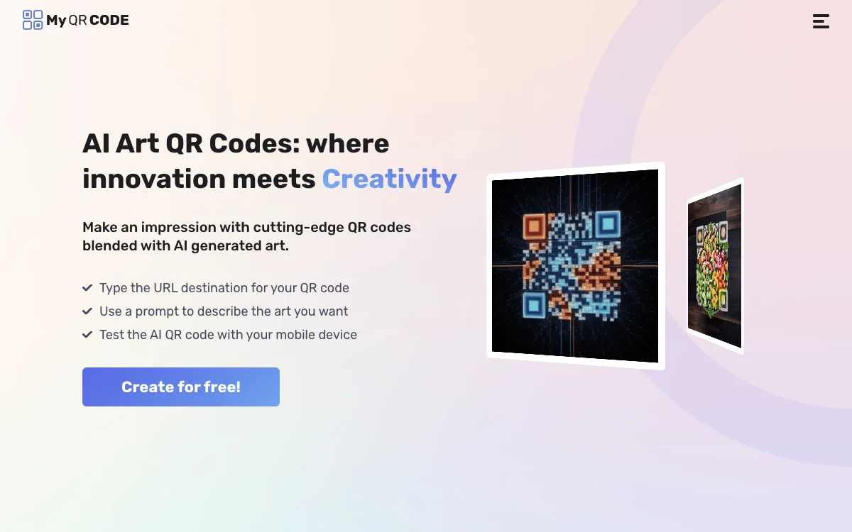 Free AI QR Code Generator by My QR Code: Creative & Functional QR Codes