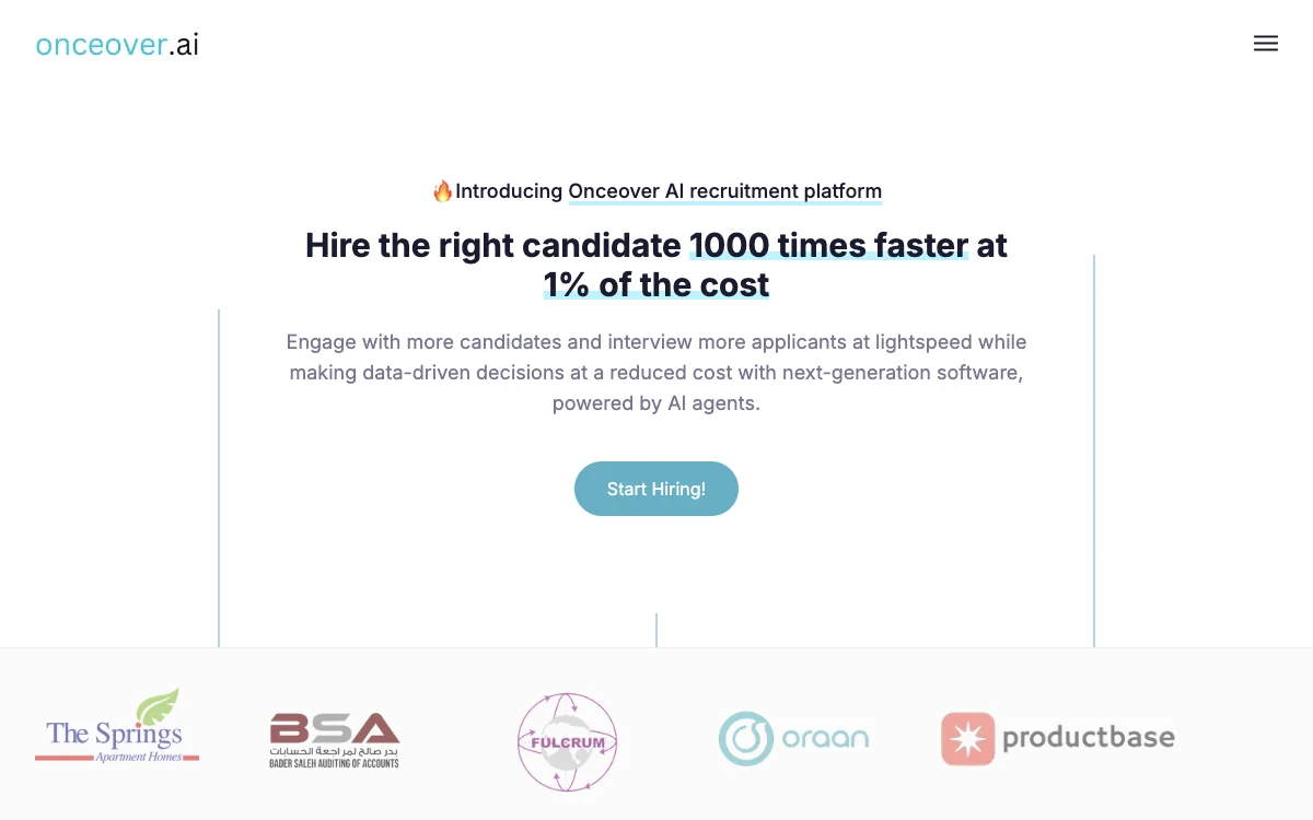 Onceover: Revolutionizing Recruitment with AI