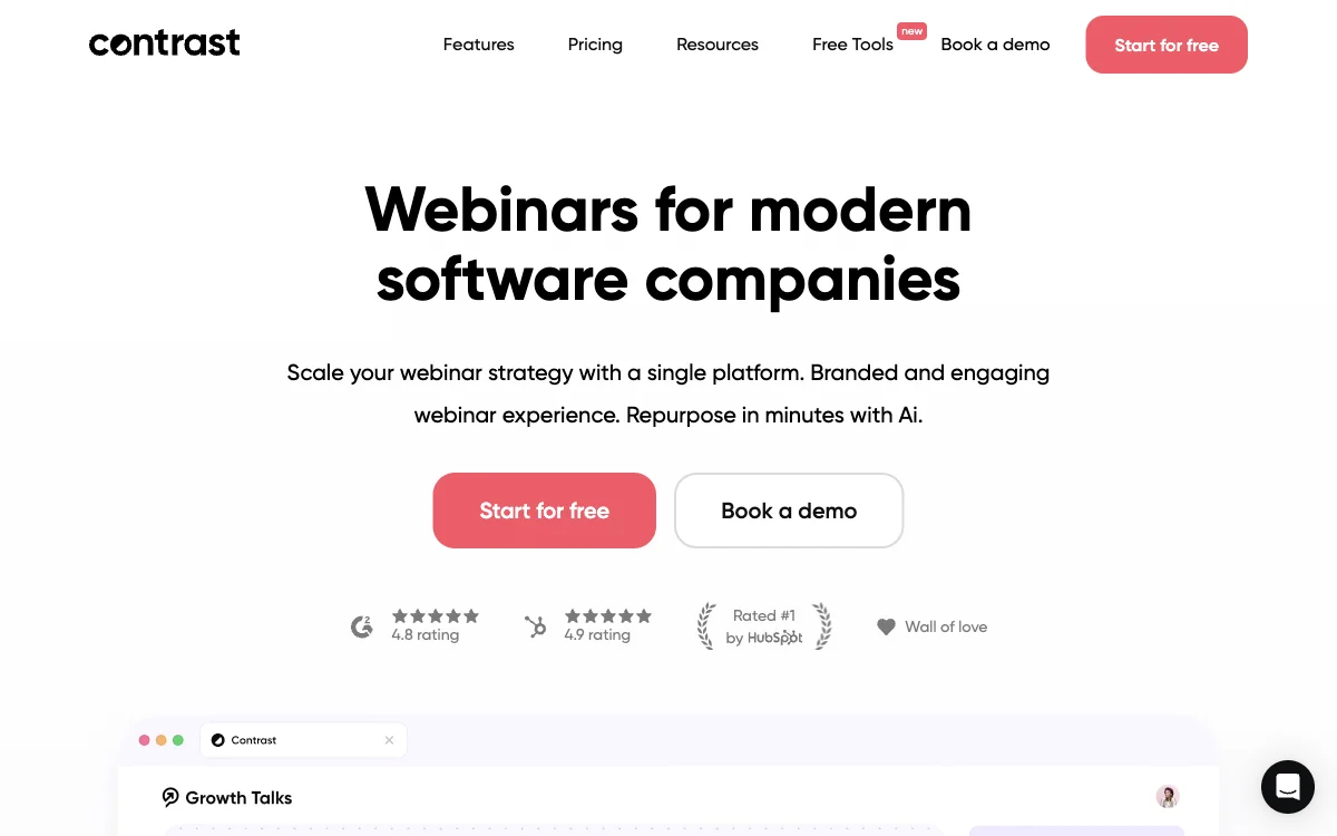 Contrast: The AI-Powered Webinar Platform for Modern Software Companies