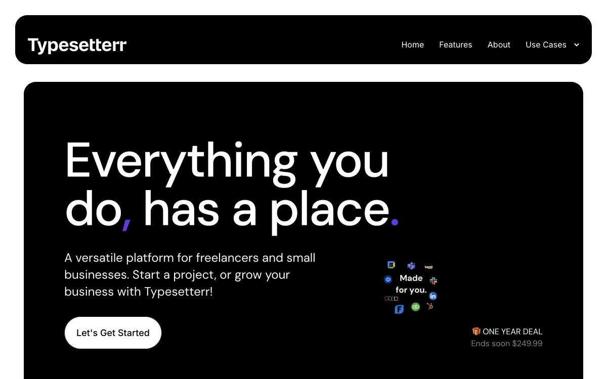 Typesetterr: Универсальная платформа для фрилансеров и малых предприятий