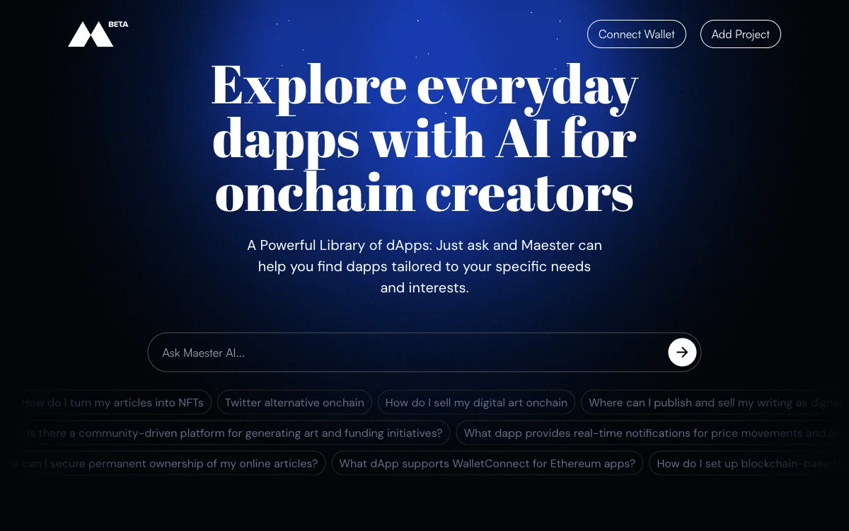 Maester: Unleashing the Power of AI for dApp Discovery