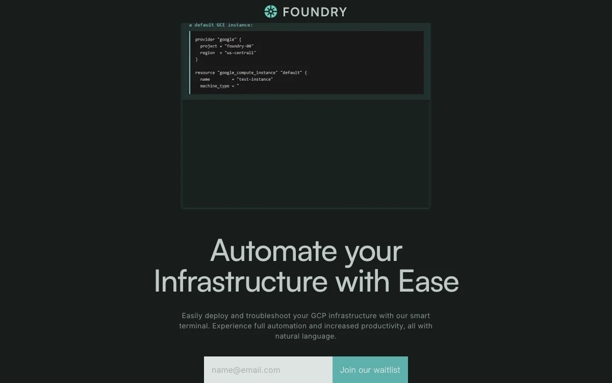 FOUNDRY: Automate Your GCP Infrastructure with Ease and Boost Productivity