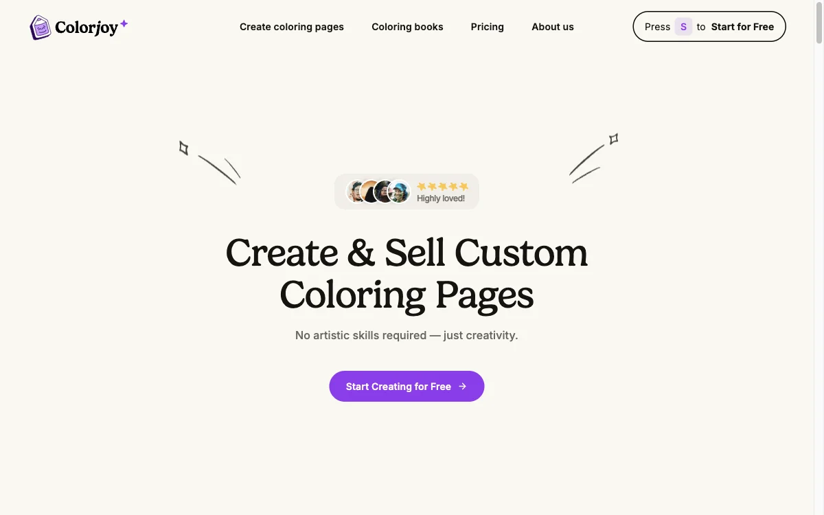 Colorjoy: AI-Powered Coloring Page Generator for Custom Books