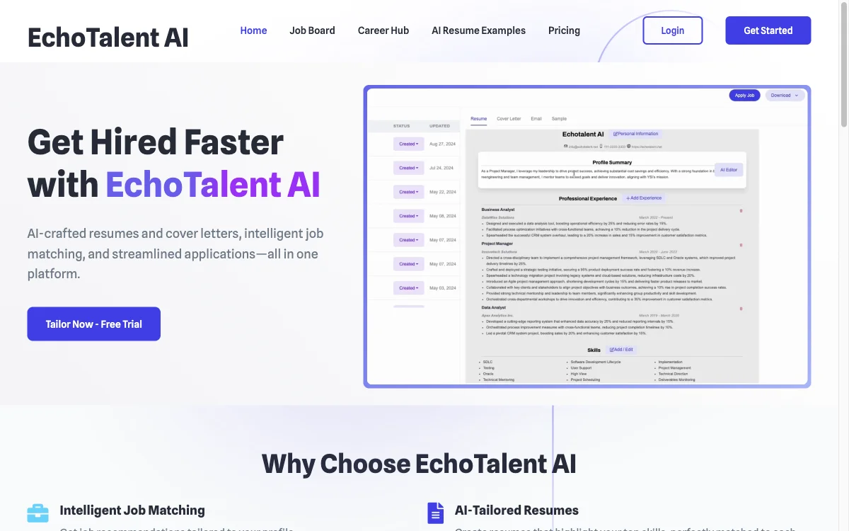 Enhance Your Job Search with EchoTalent AI