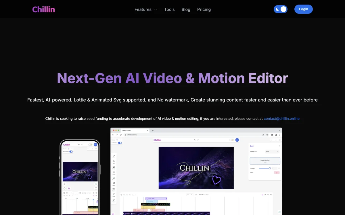 Chillin - Next-Gen AI Video & Motion Editor: Create Stunning Videos with AI