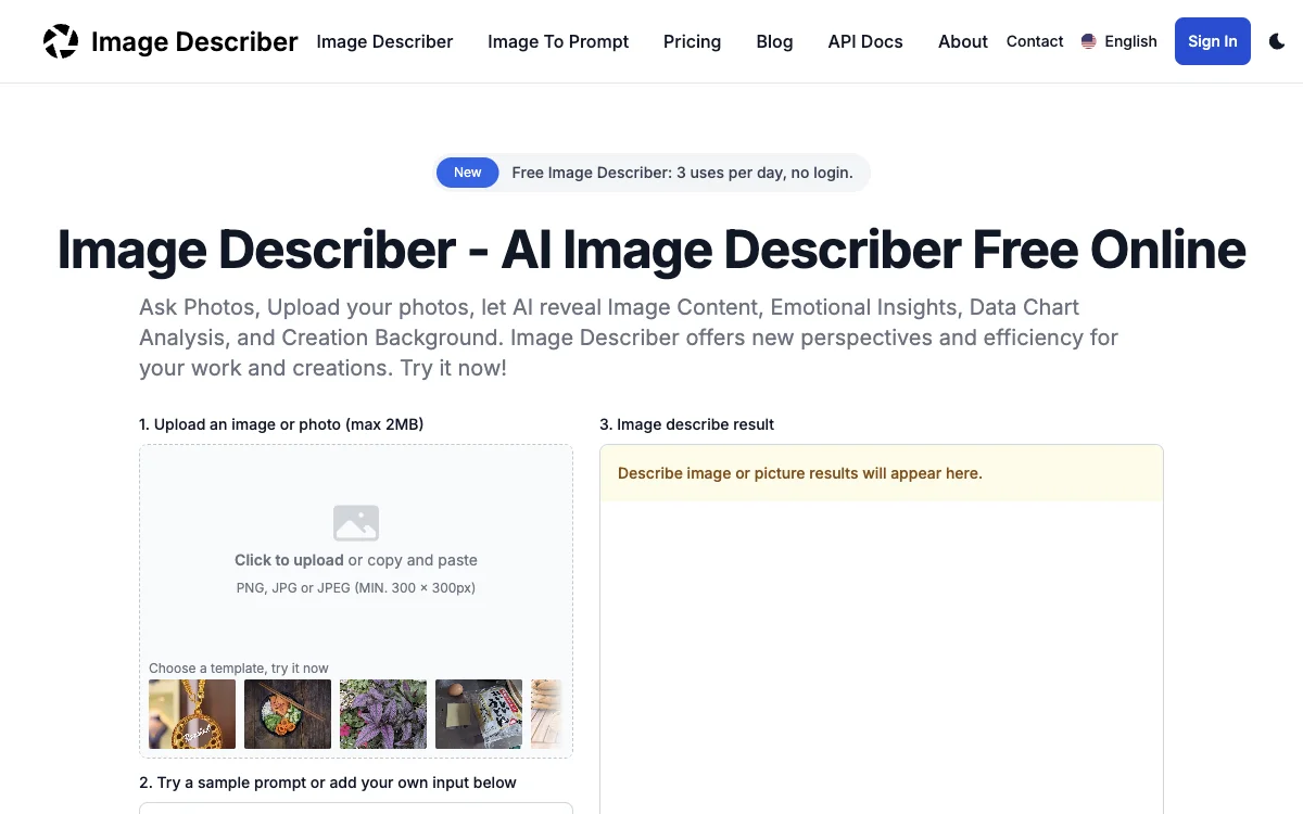 Image Describer: Free AI Describe Image & Picture, Image To Prompt & Ask Photos