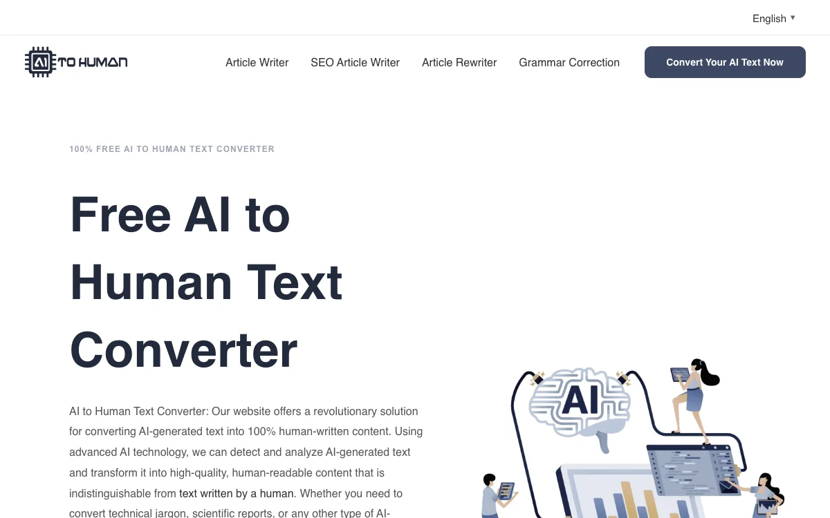 AI to Human Text Converter - Chuyển đổi văn bản AI thành nội dung viết tay hoàn toàn