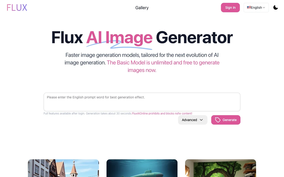 Flux AI Image Generator - Schnellere KI-Bildgenerierung