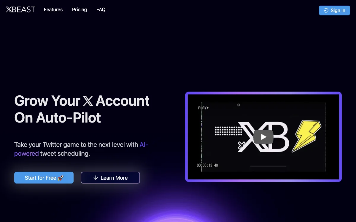 XBeast: AI Tweet Scheduler for 𝕏 - Boost Your Social Media Presence