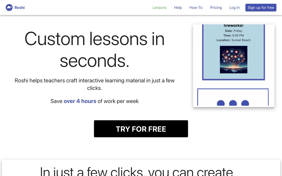 Roshi: Transform Education with AI-Powered Custom Lessons