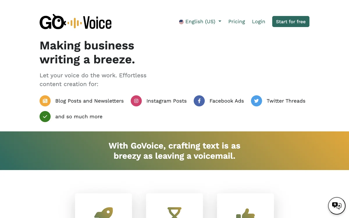 GoVoice - قوة إنشاء المحتوى بذكاء اصطناعي