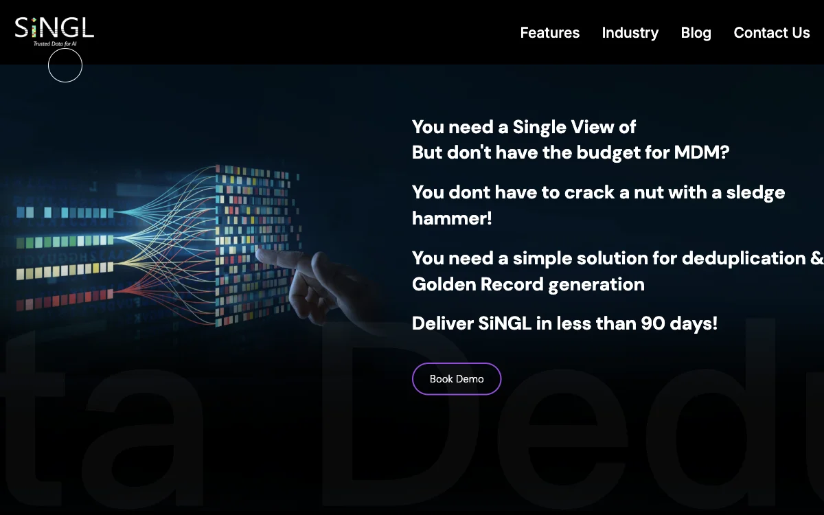 SiNGL: AI-Powered Data Deduplication & Golden Record Generation