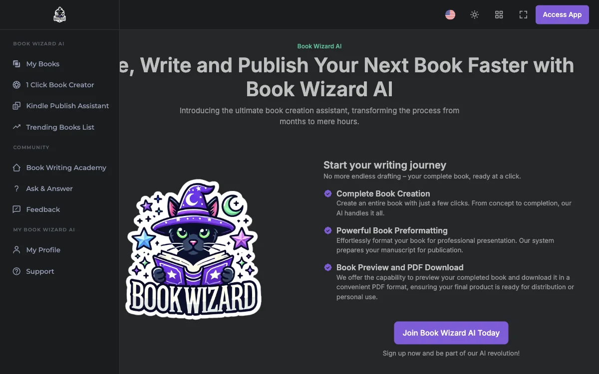 Book Wizard AI - Crie livros com IA de forma rápida e eficiente